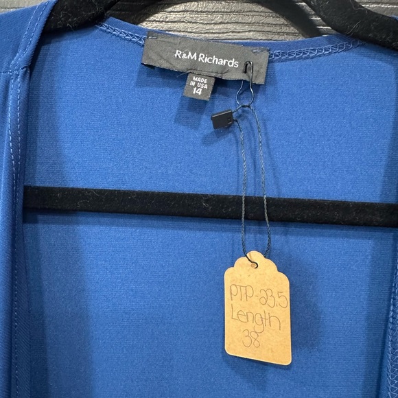 3/$15🩶R&M Richards Blue Open Front Cardigan - Picture 3 of 3